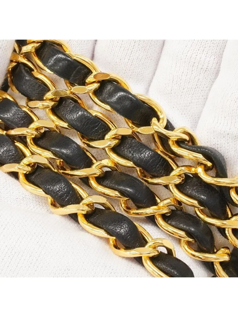 Chanel Shoulder Bag Quilted Lambskin Black Gold